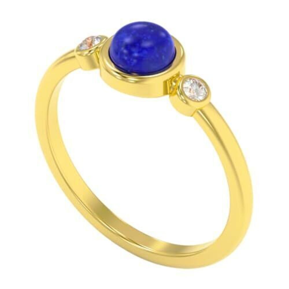 5357 18K Gold Plated 925 Sterling Silver Gemstone Ring , Round Shape
